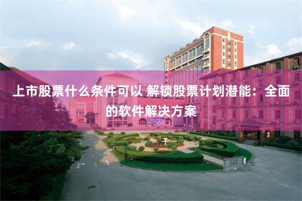 上市股票什么条件可以 解锁股票计划潜能：全面的软件解决方案
