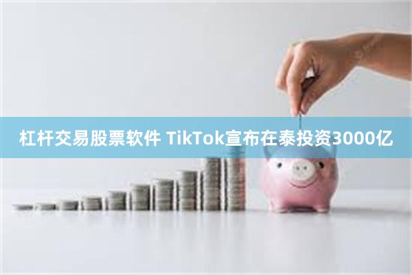 杠杆交易股票软件 TikTok宣布在泰投资3000亿