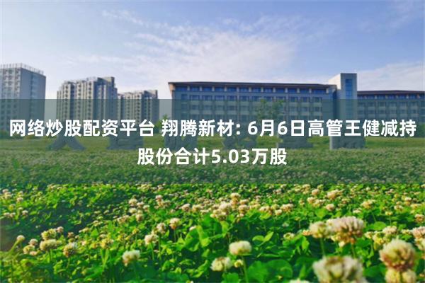 网络炒股配资平台 翔腾新材: 6月6日高管王健减持股份合计5.03万股
