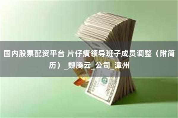 国内股票配资平台 片仔癀领导班子成员调整（附简历）_魏腾云_公司_漳州