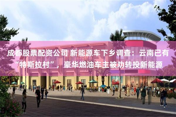 成都股票配资公司 新能源车下乡调查：云南已有“特斯拉村”，豪华燃油车主被劝转投新能源