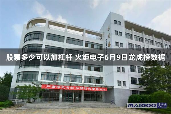 股票多少可以加杠杆 火炬电子6月9日龙虎榜数据