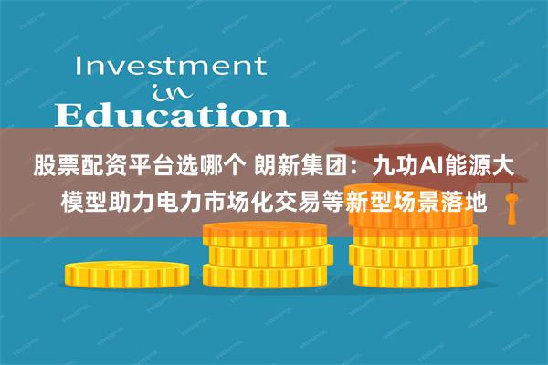 股票配资平台选哪个 朗新集团：九功AI能源大模型助力电力市场化交易等新型场景落地